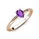 4 - Elodie 7x5 mm Pear Amethyst Solitaire Engagement Ring 