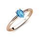 4 - Elodie 7x5 mm Pear Blue Topaz Solitaire Engagement Ring 