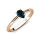 4 - Elodie 7x5 mm Pear London Blue Topaz Solitaire Engagement Ring 