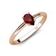 4 - Elodie 7x5 mm Pear Red Garnet Solitaire Engagement Ring 