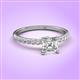3 - Aurin 6.00 mm Asscher Cut Forever One Moissanite and Round Diamond Engagement Ring 