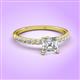 3 - Aurin IGI Certified 6.00 mm Asscher Cut Lab Grown Diamond and Round Diamond Engagement Ring 