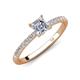 4 - Aurin IGI Certified 6.00 mm Asscher Cut Lab Grown Diamond and Round Diamond Engagement Ring 