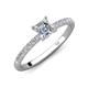 4 - Aurin 6.00 mm Asscher Cut Forever Brilliant Moissanite and Round Diamond Engagement Ring 