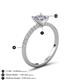 5 - Aurin 6.00 mm Asscher Cut Forever Brilliant Moissanite and Round Diamond Engagement Ring 