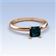 3 - Elodie 6.00 mm Asscher Cut London Blue Topaz Solitaire Engagement Ring 
