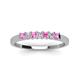 4 - Erica 2.50 mm Princess Cut Pink Sapphire and Lab Grown Diamond 7 Stone Wedding Band 