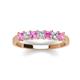 4 - Erica 3.00 mm Princess Cut Pink Sapphire and Lab Grown Diamond 7 Stone Wedding Band 