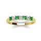 4 - Erica 3.00 mm Princess Cut Green Garnet and Lab Grown Diamond 7 Stone Wedding Band 