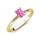 4 - Elodie 7x5 mm Radiant Lab Created Pink Sapphire Solitaire Engagement Ring 