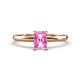 1 - Elodie 7x5 mm Radiant Lab Created Pink Sapphire Solitaire Engagement Ring 
