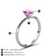 5 - Elodie 7x5 mm Radiant Lab Created Pink Sapphire Solitaire Engagement Ring 
