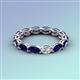 3 - Madison 5x3 mm Oval Forever Brilliant Moissanite and Blue Sapphire Eternity Band 
