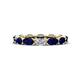 1 - Madison 5x3 mm Oval Forever Brilliant Moissanite and Blue Sapphire Eternity Band 