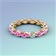 3 - Madison 5x3 mm Oval Forever Brilliant Moissanite and Pink Sapphire Eternity Band 