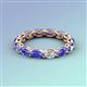 3 - Madison 5x3 mm Oval Forever Brilliant Moissanite and Tanzanite Eternity Band 
