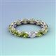 3 - Madison 5x3 mm Oval Forever Brilliant Moissanite and Peridot Eternity Band 