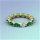 3 - Madison 5x3 mm Oval Forever Brilliant Moissanite and Emerald Eternity Band 