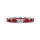 1 - Madison 5x3 mm Oval Forever Brilliant Moissanite and Ruby Eternity Band 
