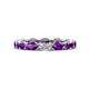 1 - Madison 5x3 mm Oval Forever One Moissanite and Amethyst Eternity Band 