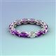 3 - Madison 5x3 mm Oval Forever One Moissanite and Amethyst Eternity Band 