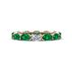 1 - Madison 5x3 mm Oval Forever One Moissanite and Emerald Eternity Band 