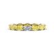 1 - Madison 5x3 mm Oval Forever One Moissanite and Yellow Sapphire Eternity Band 