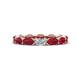 1 - Madison 5x3 mm Oval Forever One Moissanite and Ruby Eternity Band 