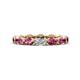 1 - Madison 5x3 mm Oval Forever Brilliant Moissanite and Pink Tourmaline Eternity Band 