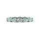 1 - Madison 5x3 mm Oval Forever Brilliant Moissanite and Opal Eternity Band 