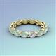 3 - Madison 5x3 mm Oval Forever Brilliant Moissanite and Opal Eternity Band 
