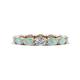 1 - Madison 5x3 mm Oval Forever One Moissanite and Opal Eternity Band 