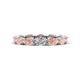 1 - Madison 5x3 mm Oval Forever Brilliant Moissanite and Morganite Eternity Band 