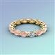 3 - Madison 5x3 mm Oval Forever Brilliant Moissanite and Morganite Eternity Band 