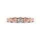 1 - Madison 5x3 mm Oval Forever One Moissanite and Morganite Eternity Band 