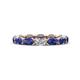 1 - Madison 5x3 mm Oval Forever One Moissanite and Iolite Eternity Band 