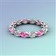 3 - Madison 5x3 mm Oval Forever Brilliant Moissanite and Pink Sapphire Eternity Band 