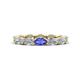 1 - Madison 5x3 mm Oval Forever Brilliant Moissanite and Tanzanite Eternity Band 