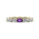 1 - Madison 5x3 mm Oval Forever Brilliant Moissanite and Amethyst Eternity Band 