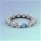 3 - Madison 5x3 mm Oval Forever Brilliant Moissanite and Blue Topaz Eternity Band 