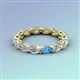 3 - Madison 5x3 mm Oval Forever Brilliant Moissanite and Blue Topaz Eternity Band 