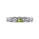 1 - Madison 5x3 mm Oval Forever Brilliant Moissanite and Peridot Eternity Band 