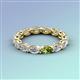 3 - Madison 5x3 mm Oval Forever Brilliant Moissanite and Peridot Eternity Band 