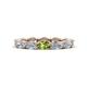 1 - Madison 5x3 mm Oval Forever Brilliant Moissanite and Peridot Eternity Band 