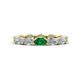 1 - Madison 5x3 mm Oval Forever Brilliant Moissanite and Emerald Eternity Band 