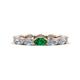 1 - Madison 5x3 mm Oval Forever Brilliant Moissanite and Emerald Eternity Band 