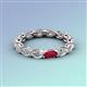 3 - Madison 5x3 mm Oval Forever Brilliant Moissanite and Ruby Eternity Band 