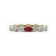1 - Madison 5x3 mm Oval Forever Brilliant Moissanite and Ruby Eternity Band 