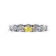 1 - Madison 5x3 mm Oval Forever One Moissanite and Yellow Sapphire Eternity Band 
