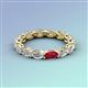 3 - Madison 5x3 mm Oval Forever One Moissanite and Ruby Eternity Band 